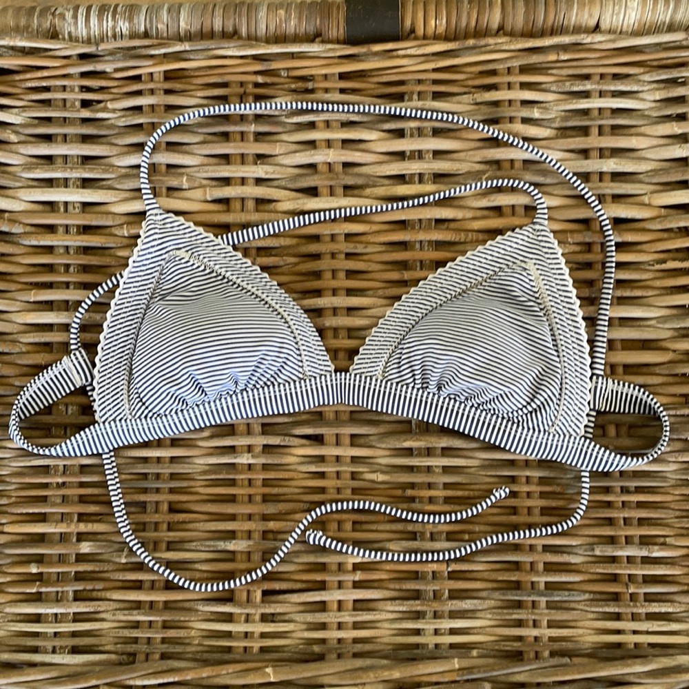 striped bikini top [nwot]